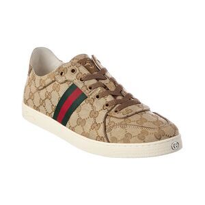 Gucci Stretch Low Top Gg Canvas & Leather Sneaker, Beige
